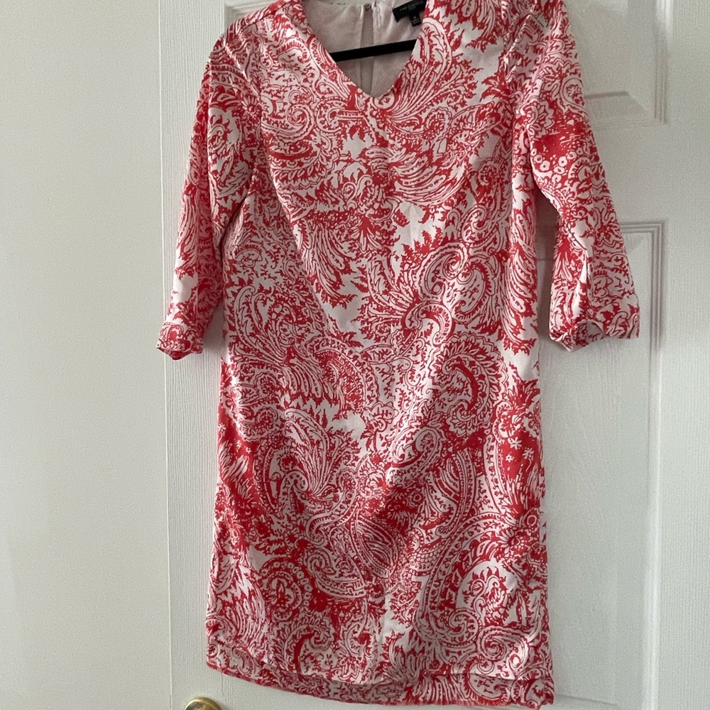 The Limited Red and White Paisley Dress